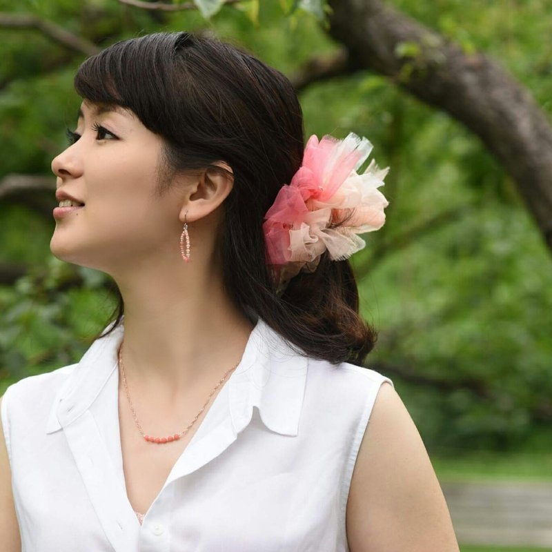 独家 -限量促销Pinkoi Color | 彩色花漾编织发圈 / 发饰 - 发饰 - 聚酯纤维 粉红色