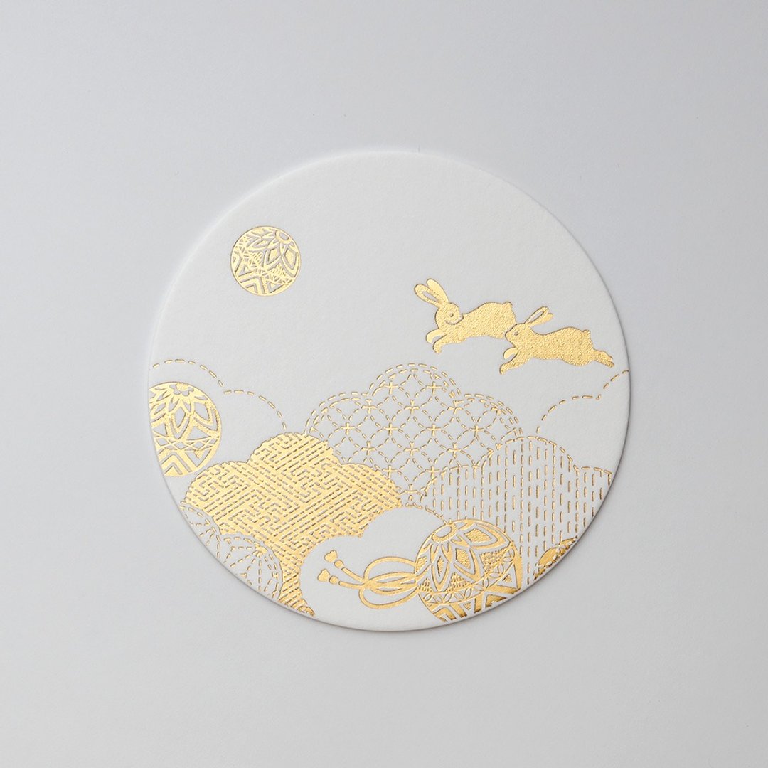 餐具 杯垫 毬兔 3枚装 - 杯垫 - 纸 金色
