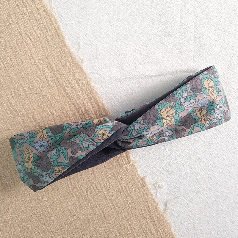 交织 韩国布 复古风 交叉发带/发饰 - 发带/发箍 - 棉．麻 灰色