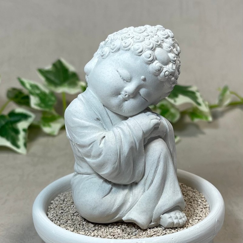 佛像公仔 净念吉祥小佛之大觉 小盘套组 佛 宗教 长辈礼 母亲节 - 香薰/精油/线香 - 其他材质 白色