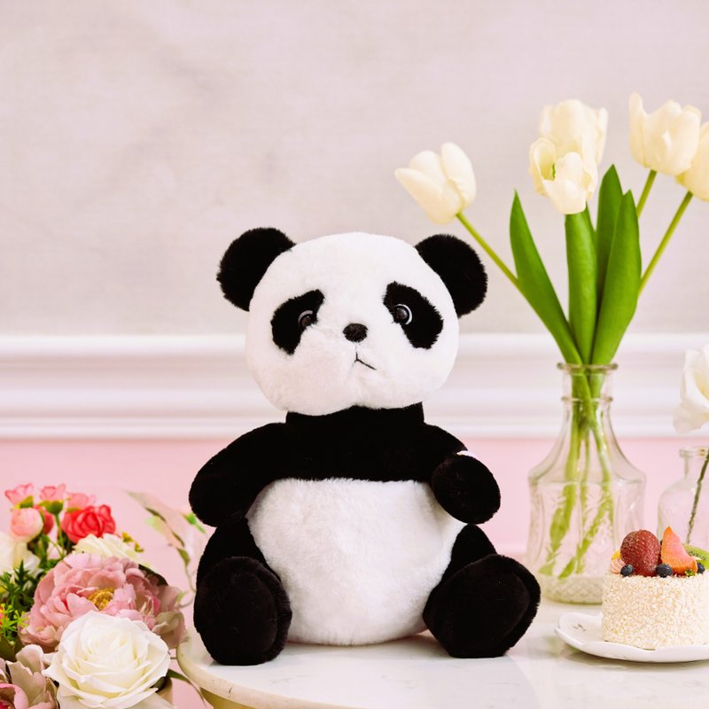 CANDY BEAR 大熊猫抱抱坐 30cm - 玩偶/公仔 - 聚酯纤维 黑色