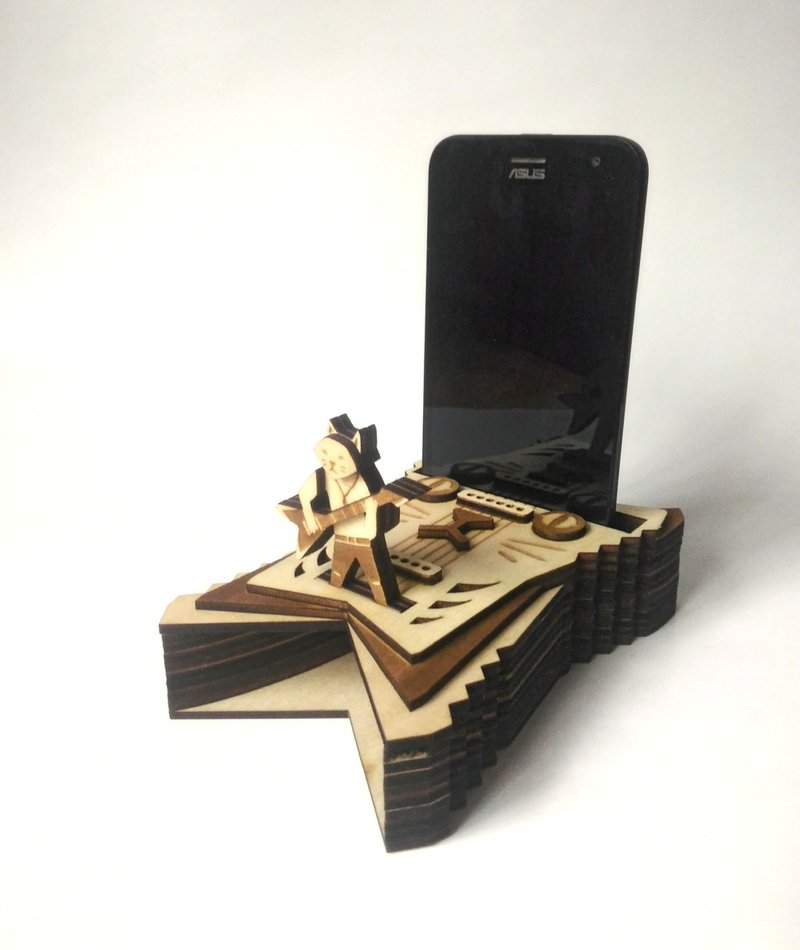 猫吉他手机音箱 - 酷炫演唱会舞台 - 扩音器/喇叭 - 木头 