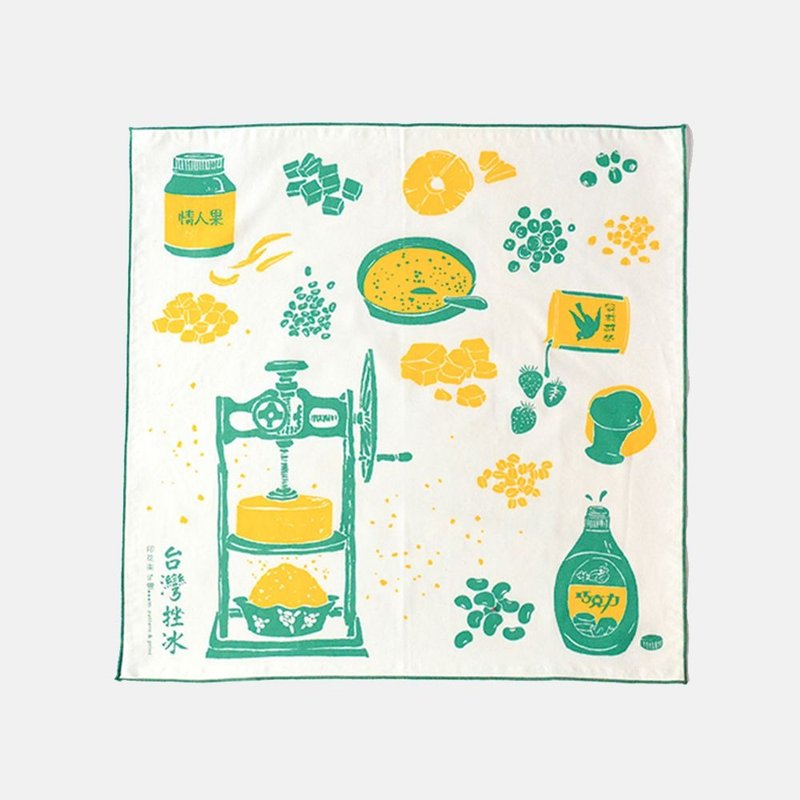 包布巾/台湾锉冰/古早绿 - 手帕/方巾 - 棉．麻 