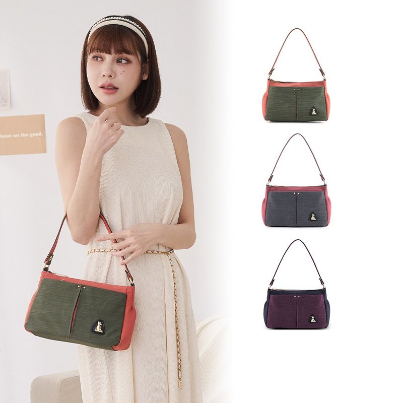 【撞色百搭】玩色主义 - 双色可拆式多层斜肩包 - 共三色 - 侧背包/斜挎包 - 尼龙 多色