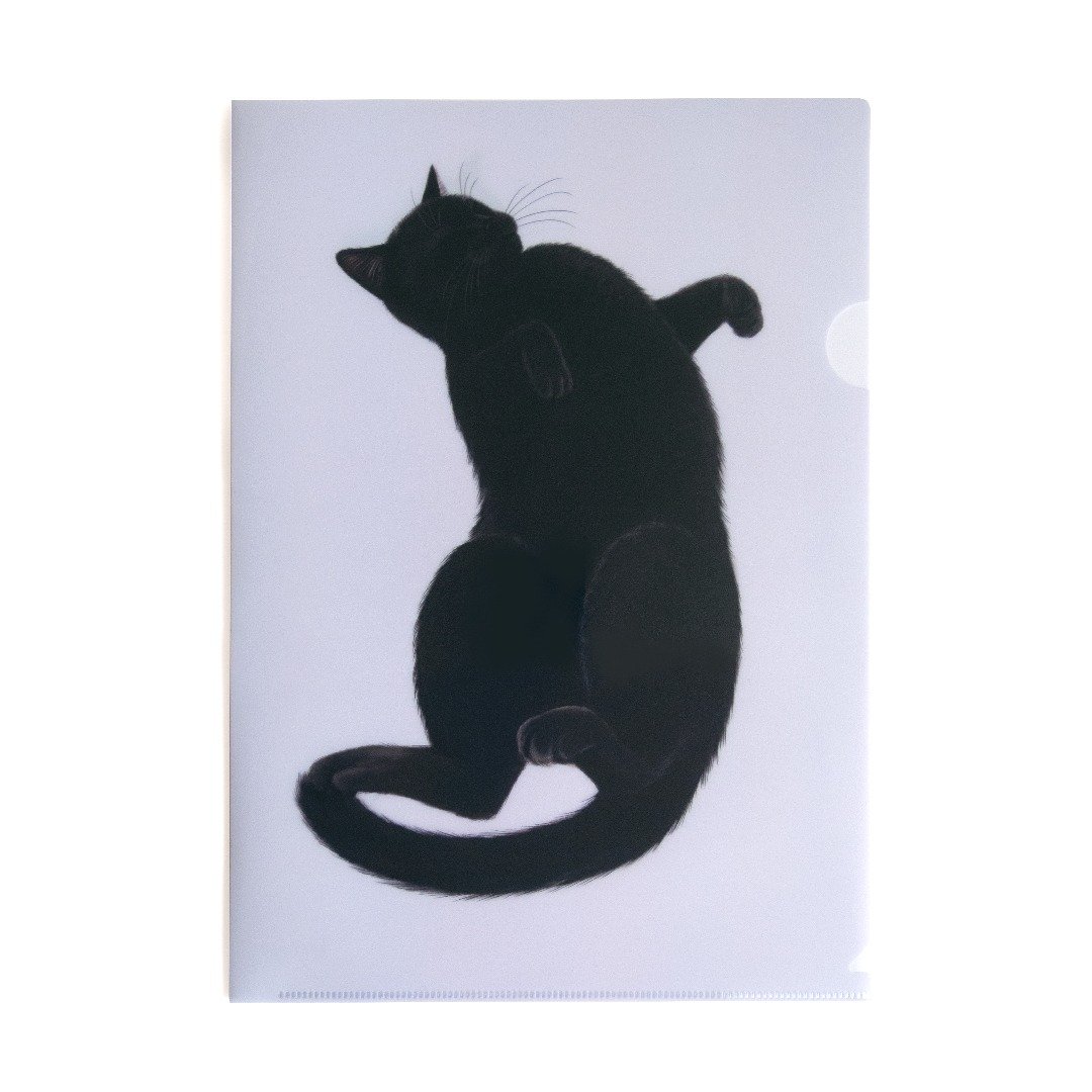 A4 透明文件夹 ~ 黑猫 - 文件夹/资料夹 - 塑料 灰色