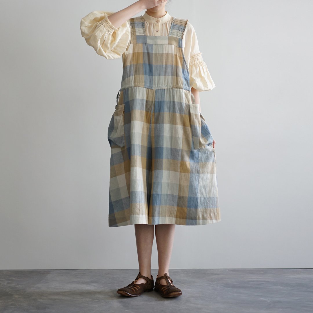 Azure-winged Magpie Overalls - 背带裤/连体裤 - 棉．麻 蓝色