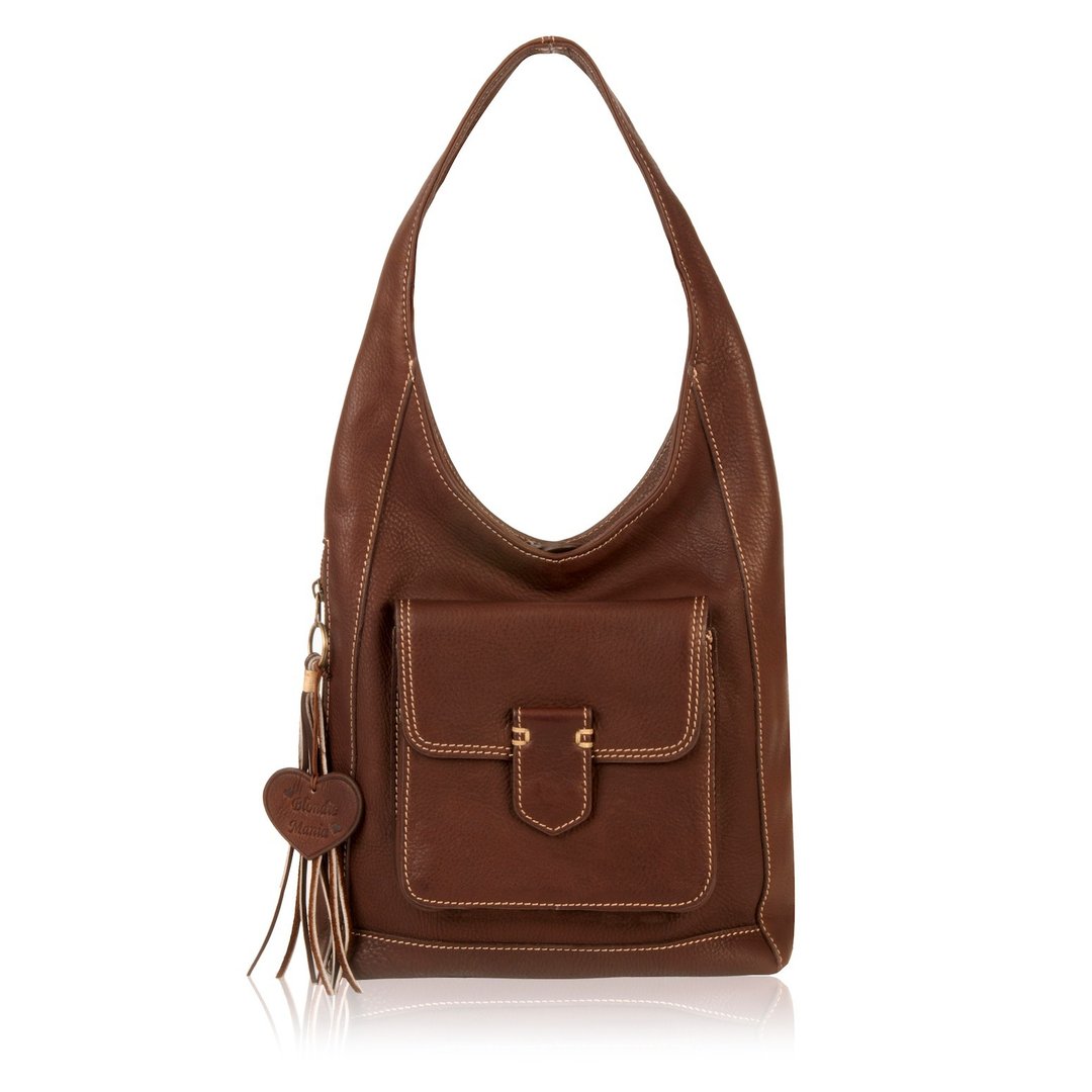 Handmade, Soft Leather Purse, Leather Hobo, Shoulder Bag, Leather Tote - 手提包/手提袋 - 真皮 咖啡色