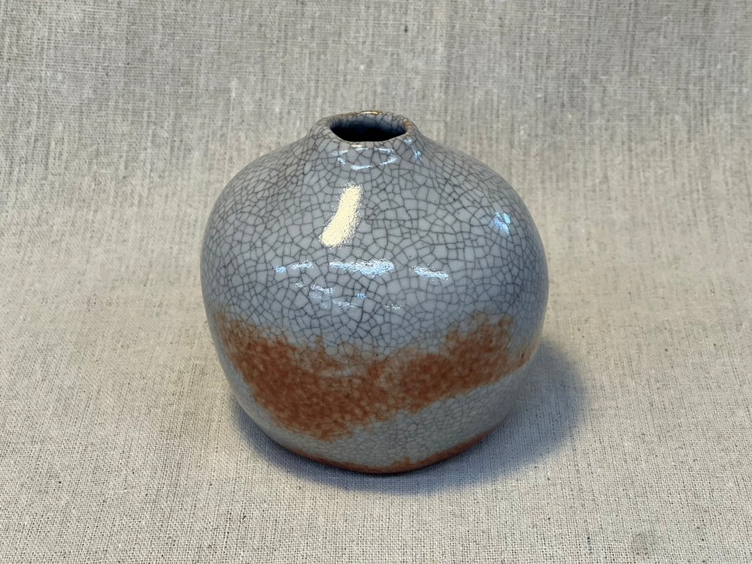 志野开片花瓶 - 花瓶/陶器 - 陶 银色