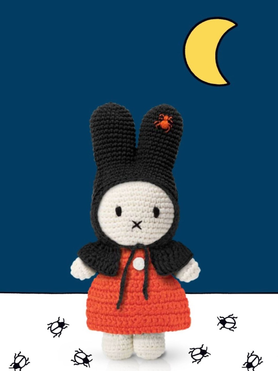 荷兰进口Miffy【万圣节系列】Just Dutch授权正版手工纯棉钩针 - 玩偶/公仔 - 棉 红色