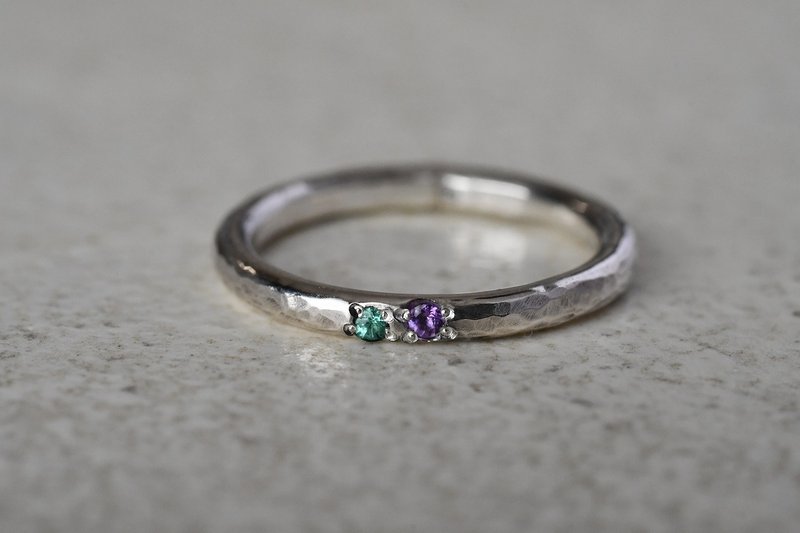 日常的风景的物语 紫水晶・祖母绿 - 戒指 - 其他金属 银色