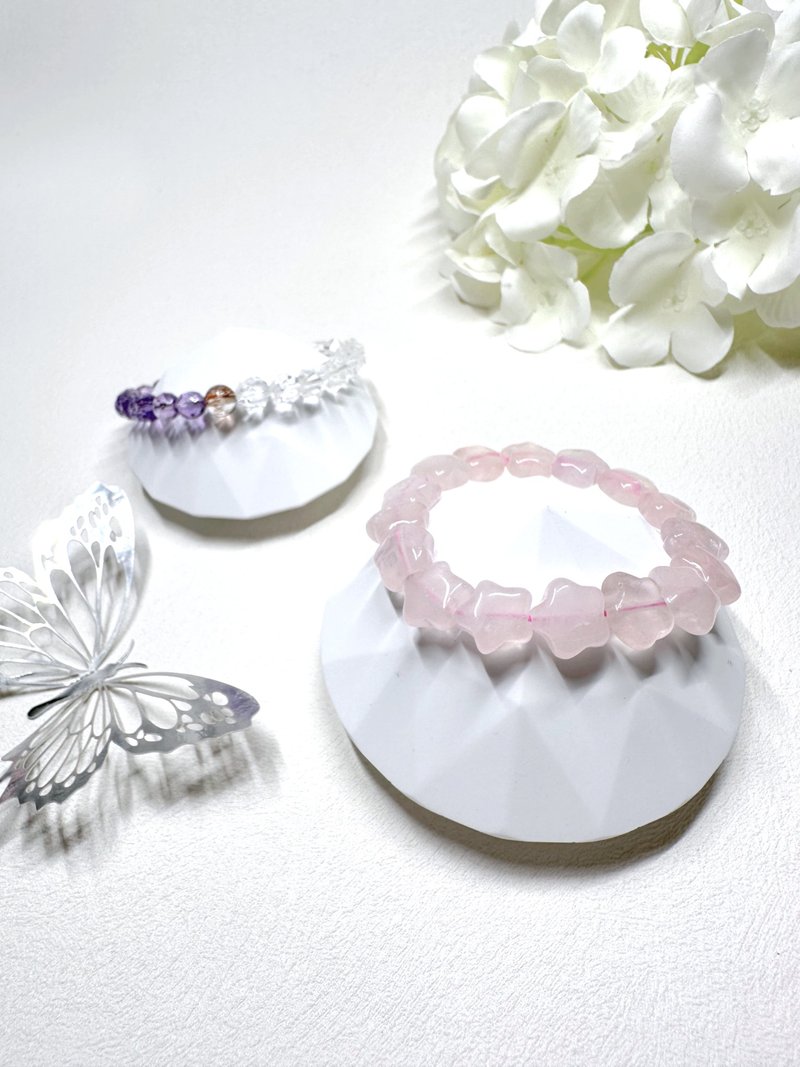 星形粉晶 Rose Quartz Bracelet - 手链/手环 - 水晶 