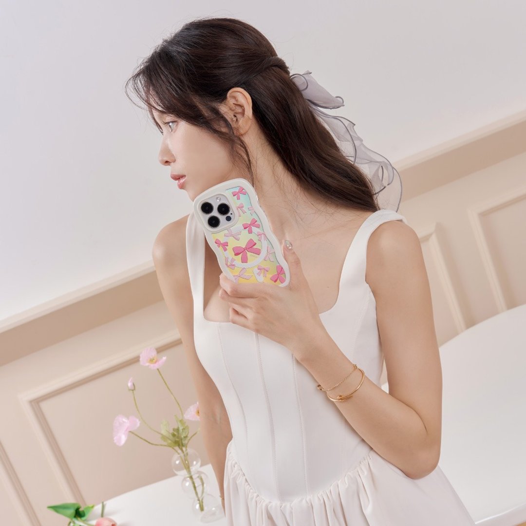 Nikki联名Pink Mood MagSafe iPhone波浪手机壳 - 手机壳/手机套 - 塑料 透明