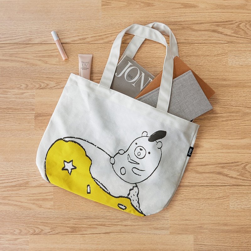 魔法甜点包(大包 甜甜圈滑水道) - 侧背包/斜挎包 - 棉．麻 白色