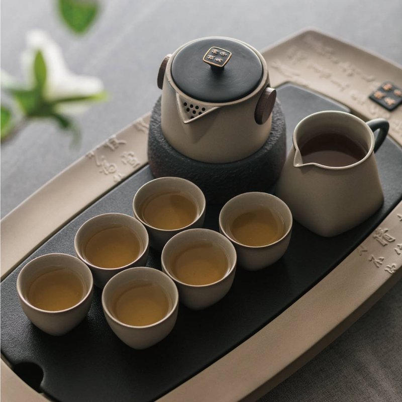 【中秋礼盒】陆宝 王羲之 快雪时晴帖 茶具组 茶盘 茶器 - 茶具/茶杯 - 陶 咖啡色