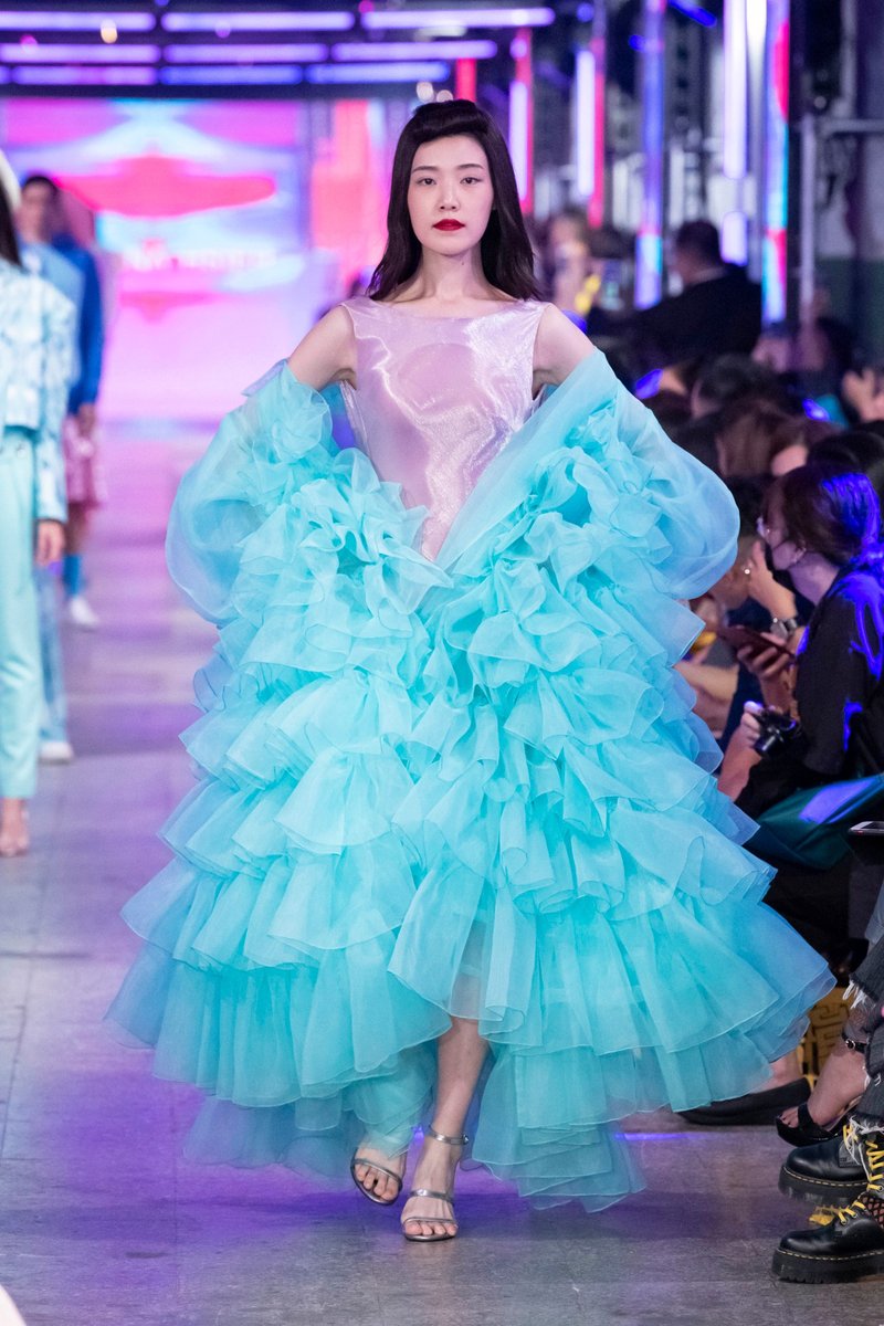 粉蓝千层纱大衣 - 晚装/礼服 - 聚酯纤维 