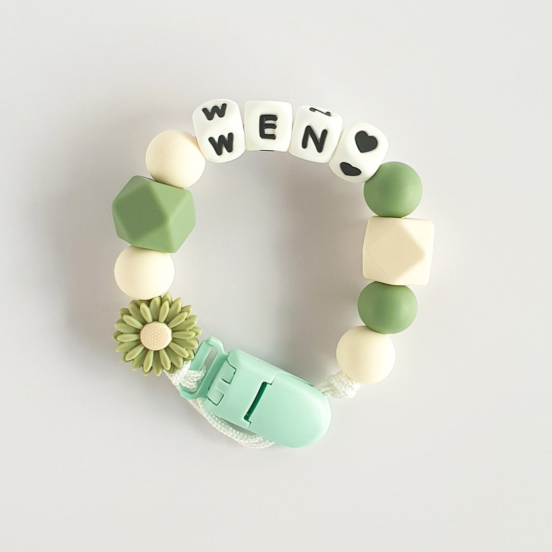 定制化 27厘米 WEN 爱心 雏菊 奶嘴链 - 玩具/玩偶 - 其他材质 绿色