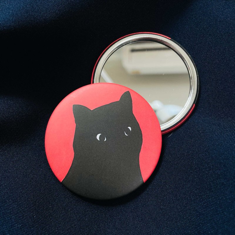 袖珍镜子 | 黑猫 - 彩妆刷具/镜子/梳子 - 塑料 红色