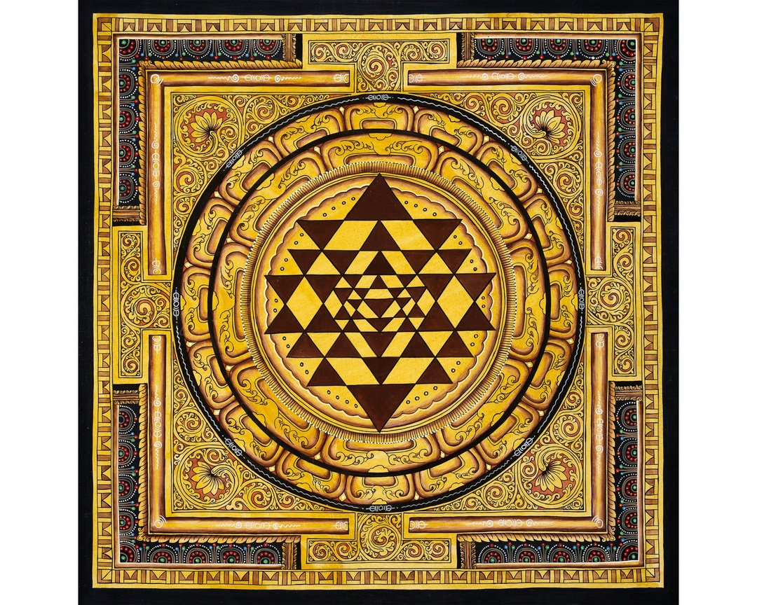 Shree Yantra 曼陀罗唐卡——丰盛与和谐的神圣几何 - 墙贴/壁贴 - 其他材质 多色