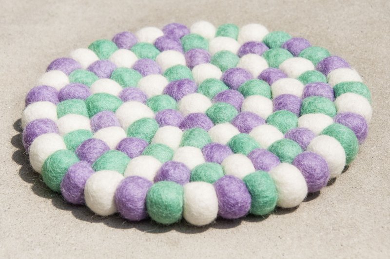 羊毛毡 彩虹 隔热垫 锅垫 羊毛毡锅垫-紫罗兰抹茶水果茶 圆型锅垫 - 餐垫/桌巾 - 棉．麻 多色