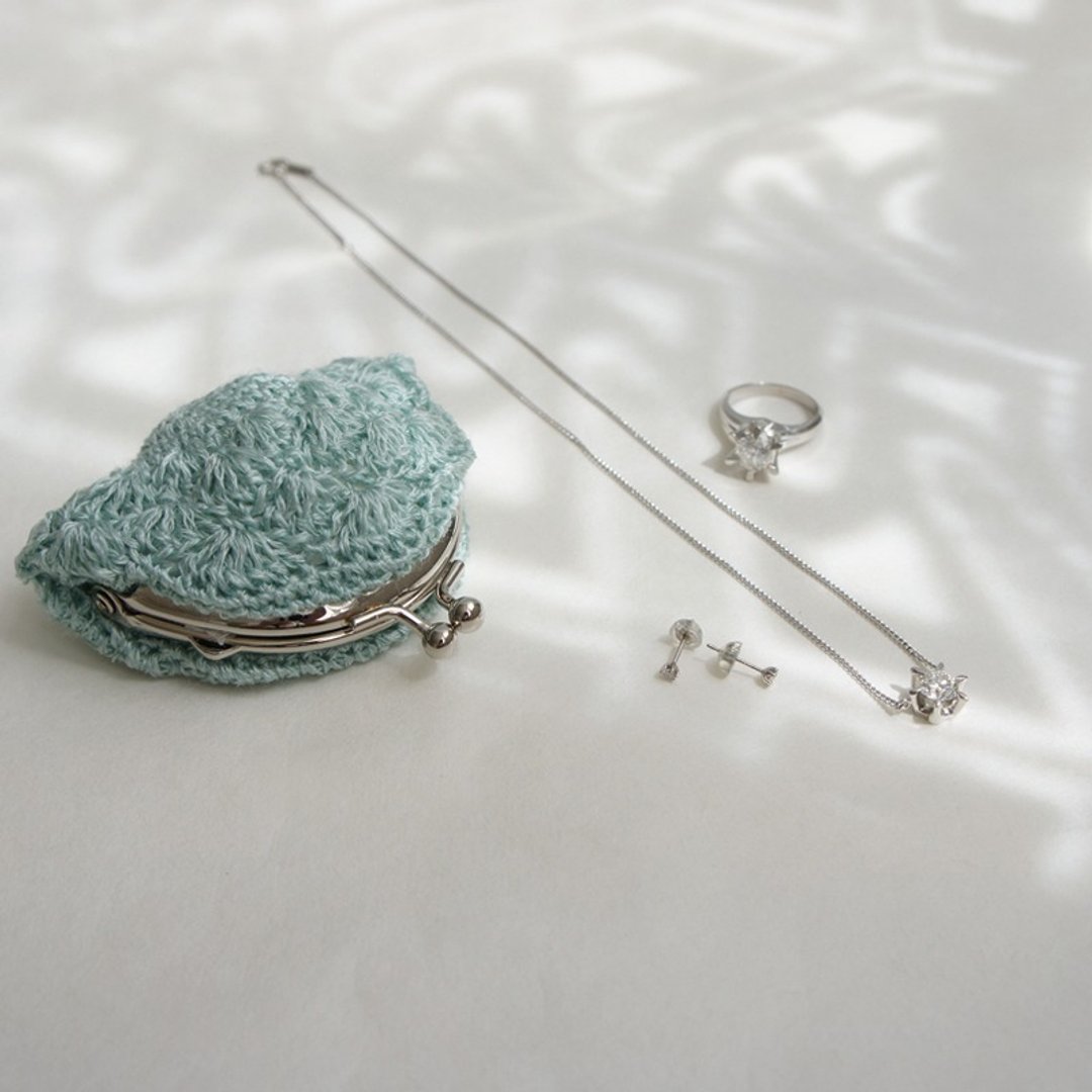 Ba-ba handmade Crochet mini-coinpurse  No.C1096 - 零钱包 - 其他材质 蓝色