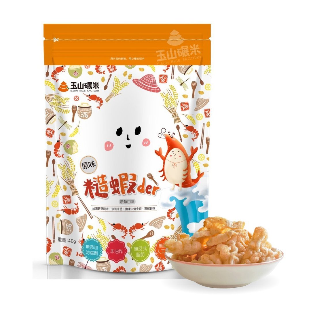 【玉山碾米】非油炸虾饼/糙米虾饼/糙虾der 40g - 零食/点心 - 新鲜食材 白色