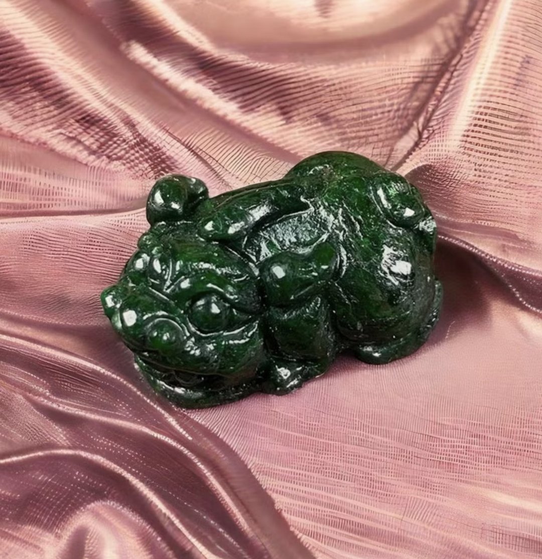 老花青翡翠貔貅 | 天然缅甸玉翡翠A货 | 送礼 - 项链 - 玉石 绿色