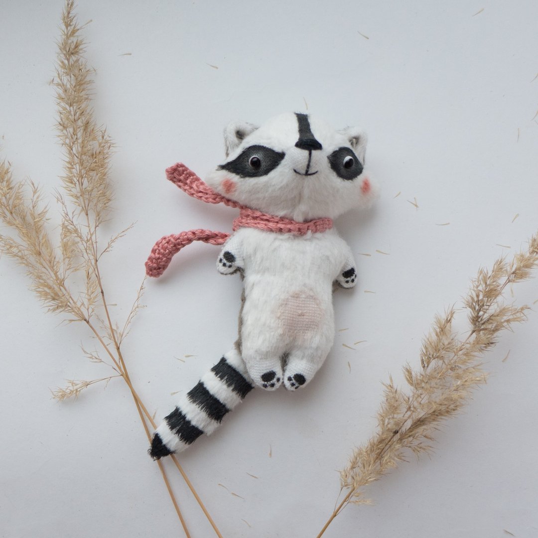 Mini Raccoon Doll - 10cm - 玩偶/公仔 - 其他材质 白色