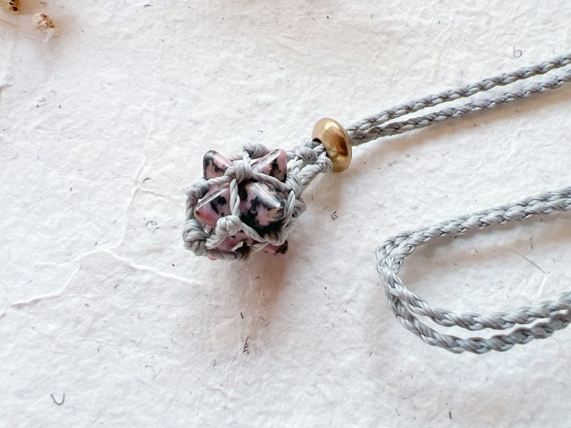 蔷薇辉石梅尔卡巴_蜡绳项链 | 小火龙矿编 | - 项链 - 半宝石 