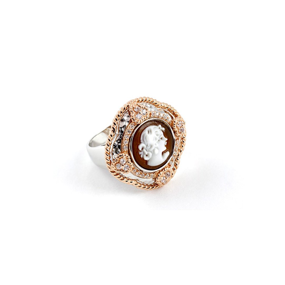 Cameo Italiano 意大利手工贝雕轻珠宝_CI_A52_1R - 戒指 - 纯银 