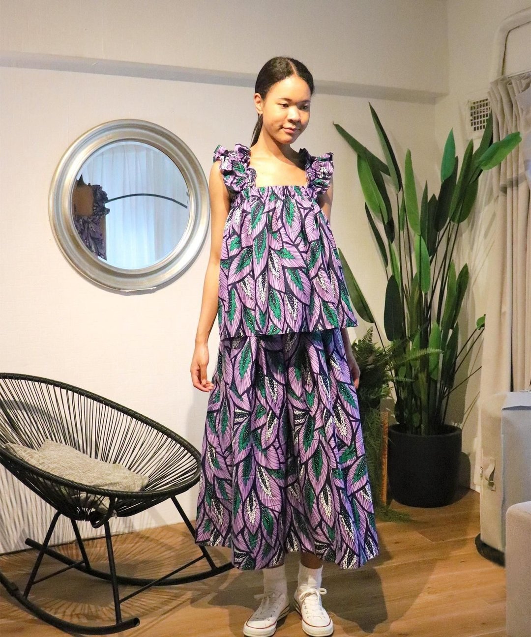 Africa tuck flare skirt 151/MY PLUME - 裙子 - 聚酯纤维 紫色