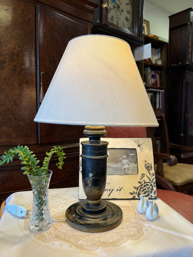 英国百年古董中国风台灯 - 摆饰 - 木头 咖啡色