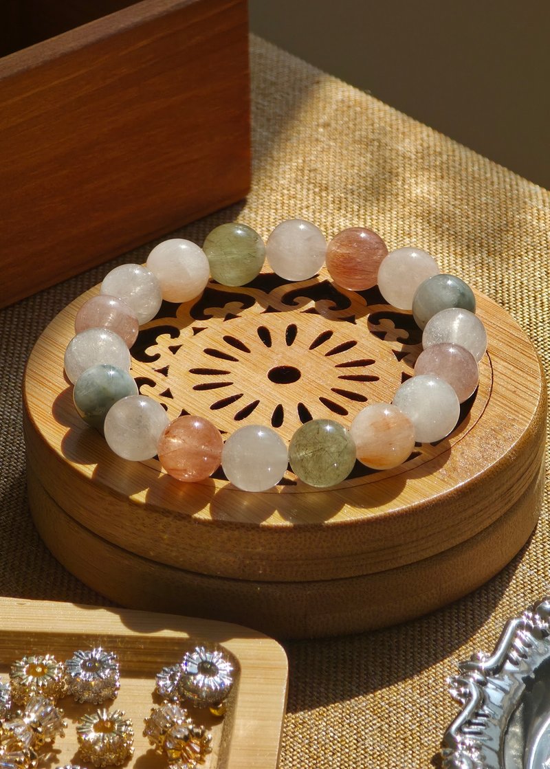 彩虹兔毛水晶手链 - 手链/手环 - 水晶 多色