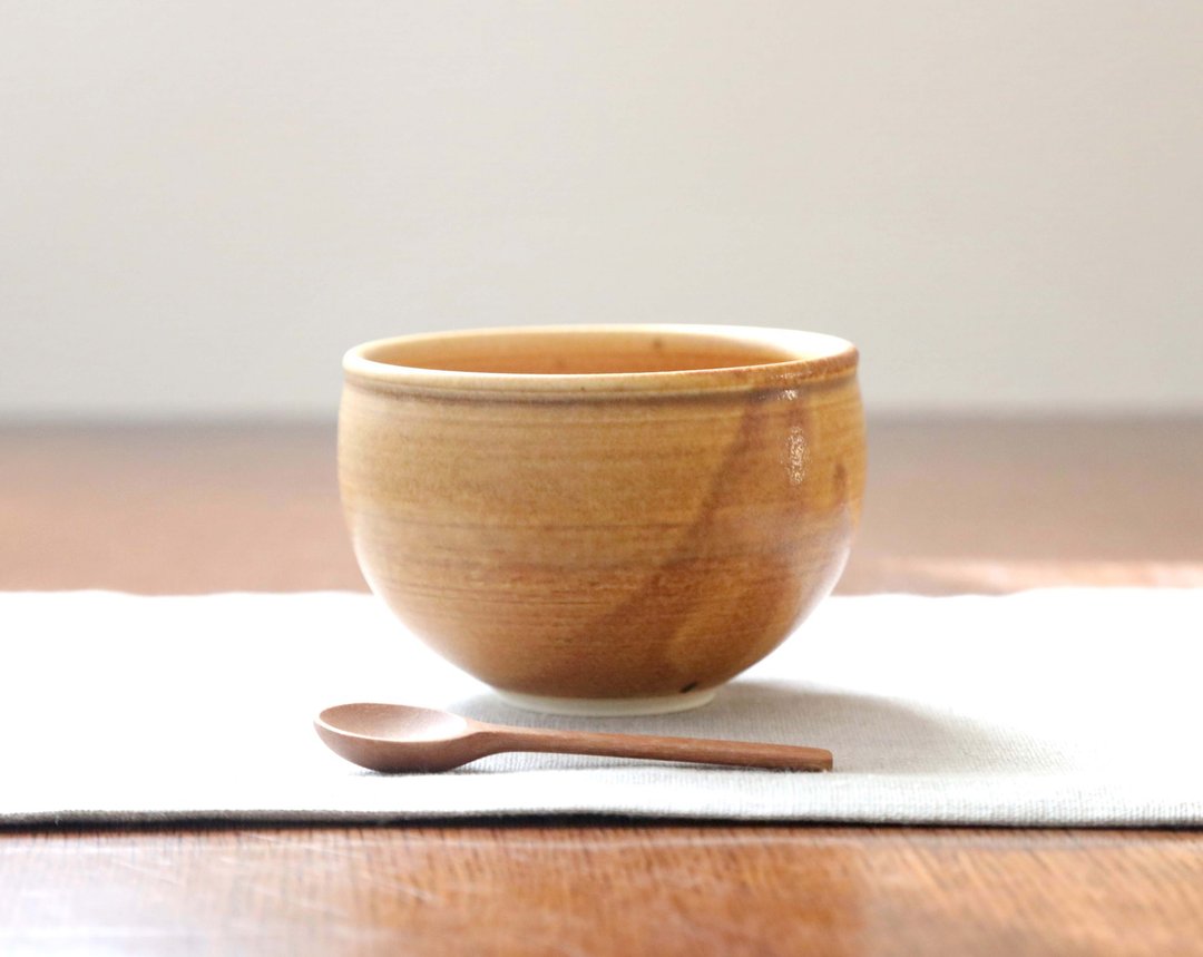 黄濑户釉碗 / 牛奶咖啡、抹茶等用 / 发售 - 其他杯子 - 陶 橘色
