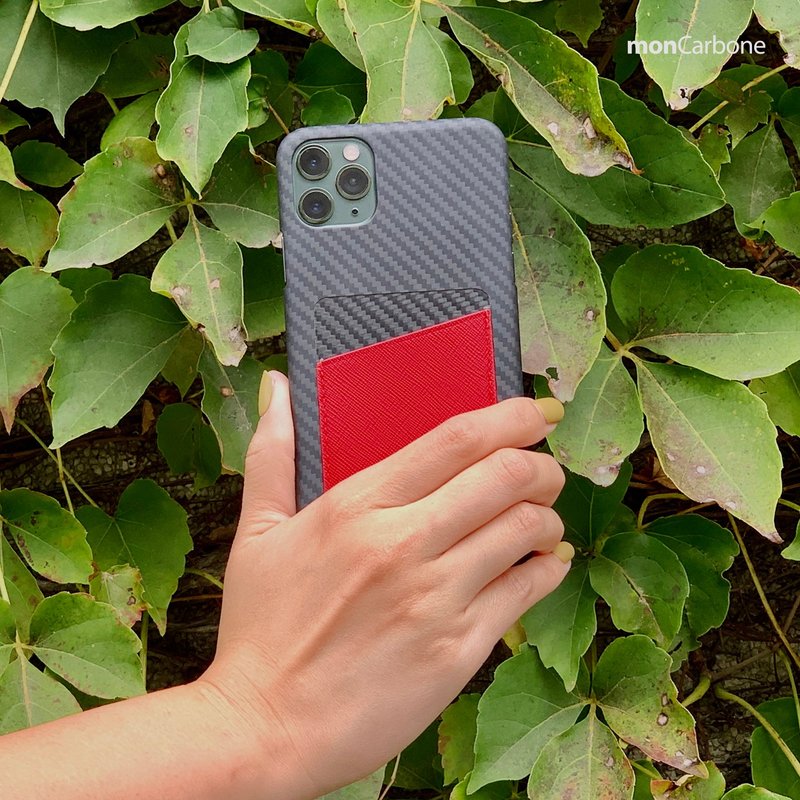 【iPhone 11】皮革口袋保护壳 – 烈焰红 - 手机壳/手机套 - 碳纤维 红色