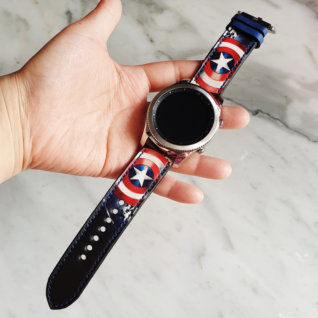三星Galaxy Gear Band 42mm 46mm S3 Frontier - 表带 - 真皮 多色