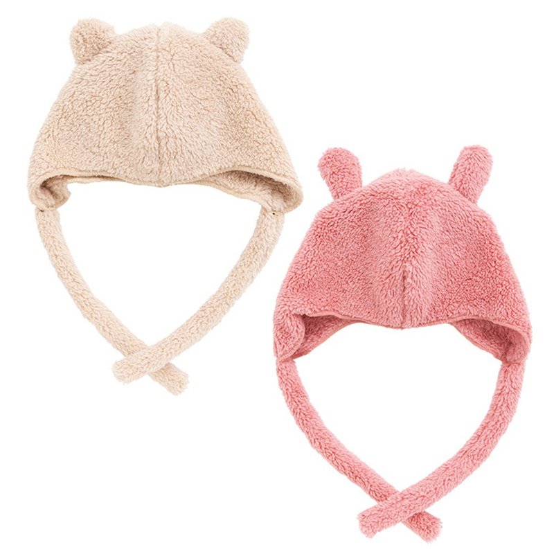 Y-9301 Mokomoko Boa Cap with Ears Made in Japan - 婴儿帽/发带 - 其他人造纤维 粉红色