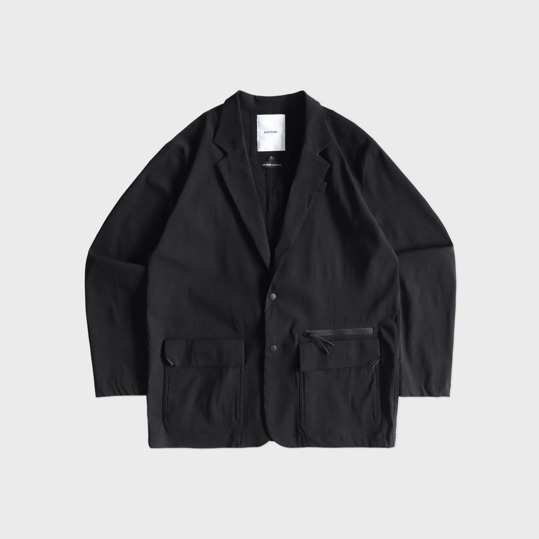 DYCTEAM - RAYON Nylon 微皱肌理纹机能_西装外套 - 男装西装外套 - 其他材质 黑色