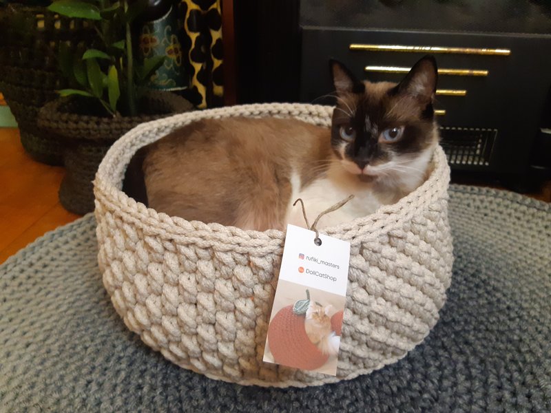 钩针猫狗床 - 床垫/笼子 - 聚酯纤维 