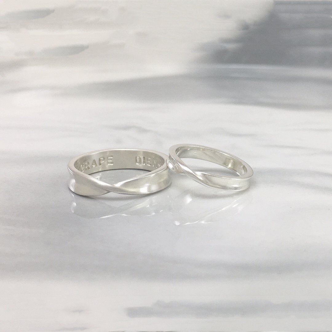 心心相映 / 设计款・金工银戒・婚戒对戒・一人成班 - 金工/饰品 - 纯银 