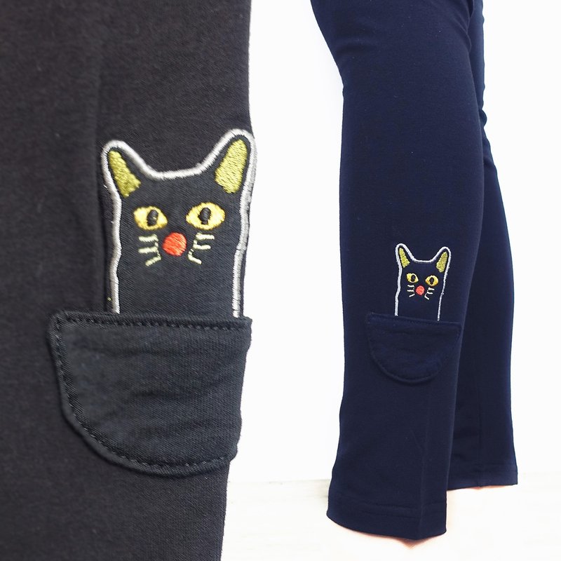 萤火猫 / 内搭裤 / 黑 (剩S) - 女装长裤 - 棉．麻 黑色