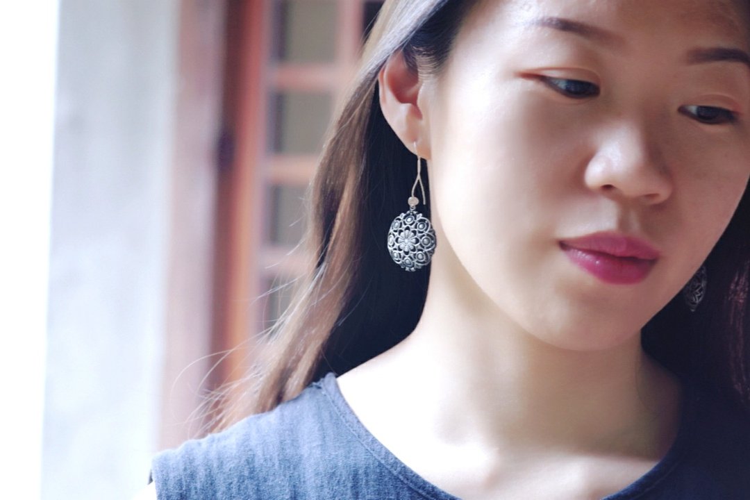 复古巴洛克镂空耳环 - 耳环/耳夹 - 铜/黄铜 银色