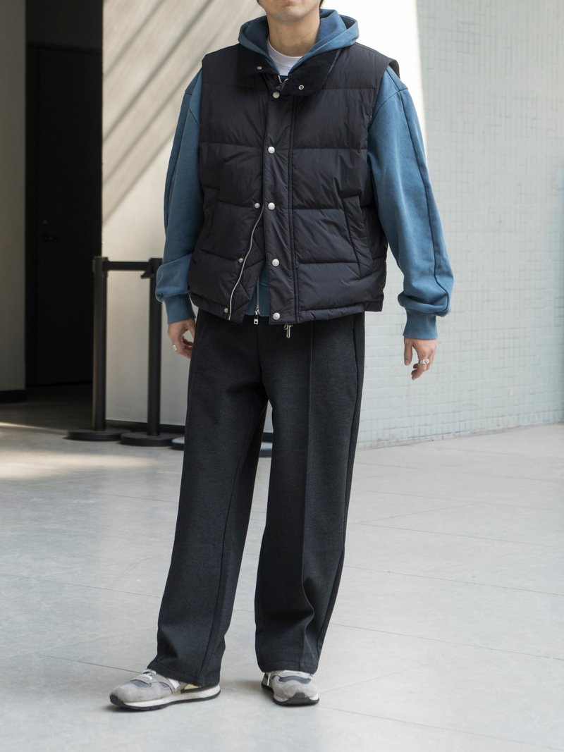 PANTS 秋冬厚款垂感保暖寬鬆直筒褲 復古中縫線設計呢絨休閒長褲 - 男士长裤 - 棉．麻 多色