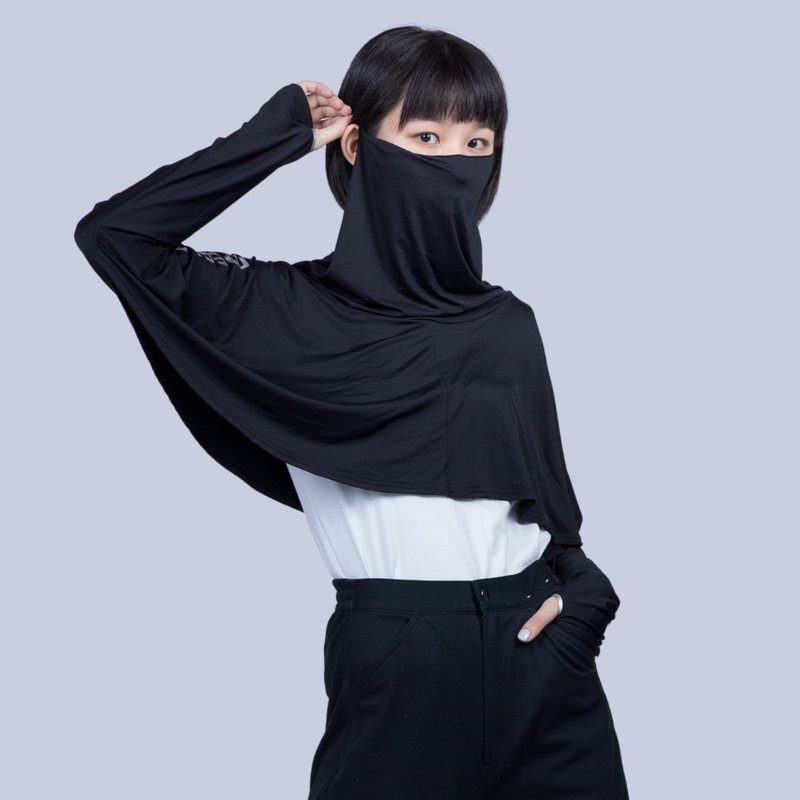 【MEGA COOUV】 防晒凉感斗篷 -质感黑 不分尺寸UV-F412 UV cloak - 其他 - 其他材质 黑色