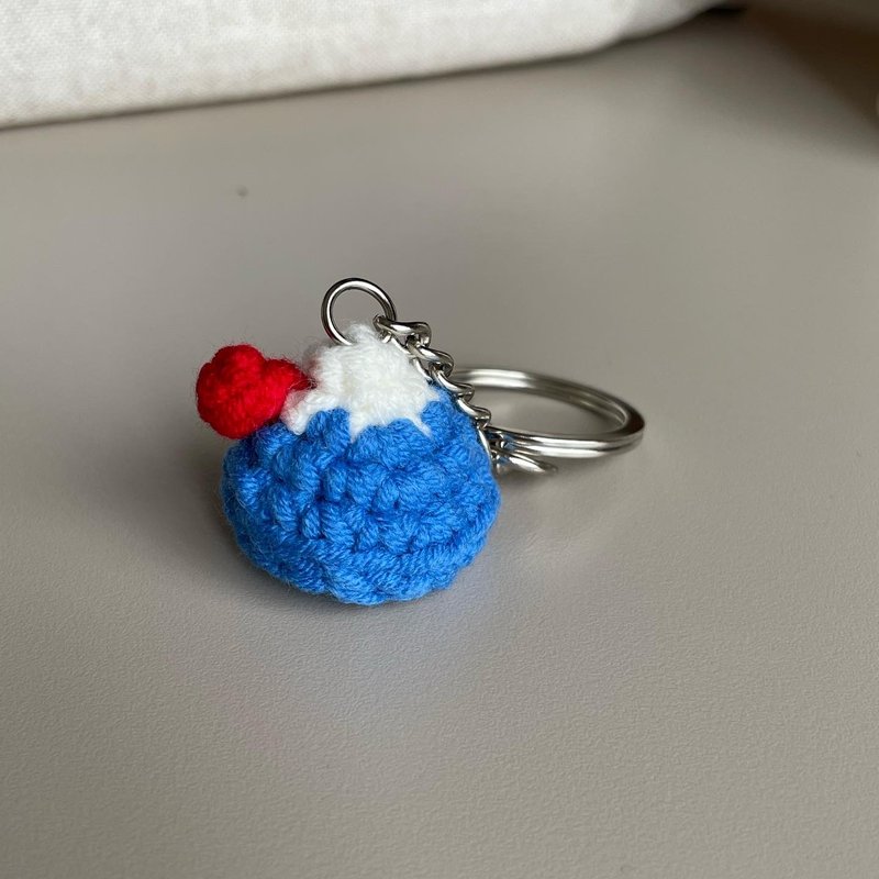 小山钥匙圈 - 吊饰 - 棉．麻 蓝色