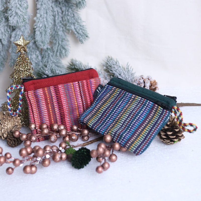 【口袋零钱包】口袋零钱包 小物收纳 票卡收纳 手工编织 多层设计 - 零钱包 - 棉．麻 