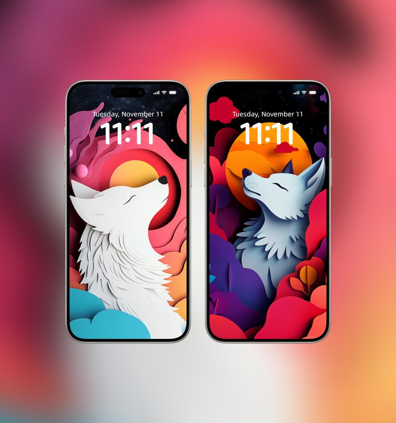 能量壁纸系列 |手机壁纸| 狼 灵性动物 壁纸 能量手机壁纸W0012 - 电脑手机桌布/贴图/App 图示 - 其他材质 