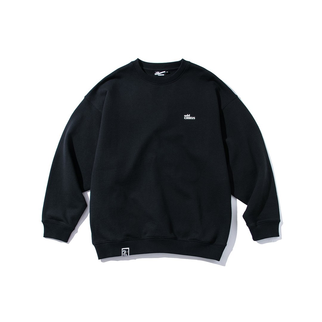 odd CIRKUS 复古街头宽松长袖大学Tee / 黑色 - 中性连帽卫衣/T 恤 - 棉．麻 黑色