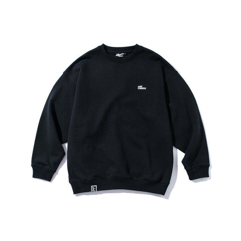 odd CIRKUS 复古街头宽松长袖大学Tee / 黑色 - 中性连帽卫衣/T 恤 - 棉．麻 黑色