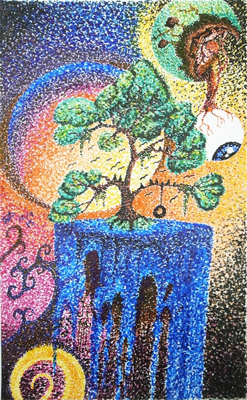 树，黄昏，与眼球<印刷副本> - 海报/装饰画/版画 - 纸 多色