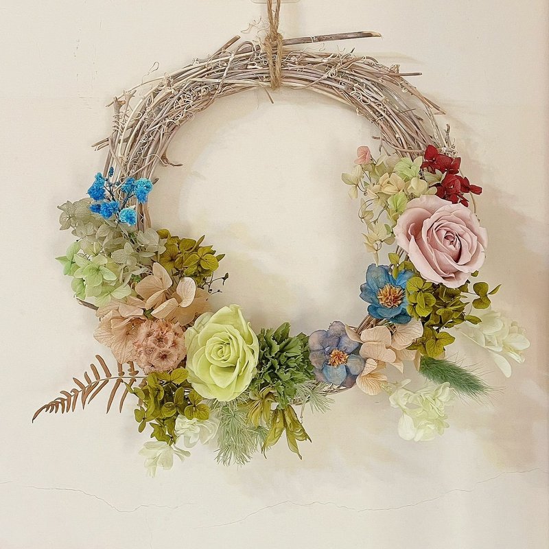 星座系列永生花圈-沉稳的金牛座 - 干燥花/捧花 - 植物．花 多色